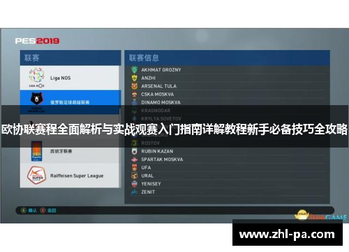 欧协联赛程全面解析与实战观赛入门指南详解教程新手必备技巧全攻略